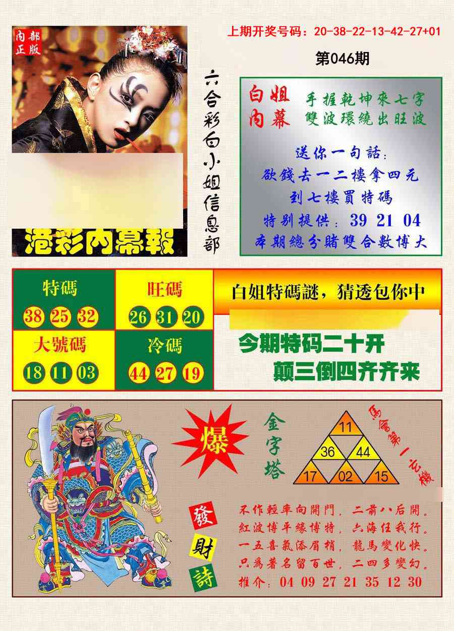 046期港彩内幕报[图]