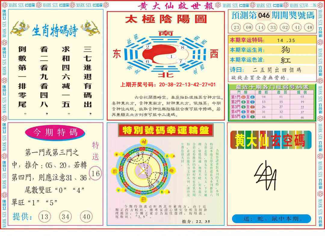 046期新黄大仙救世B[图]