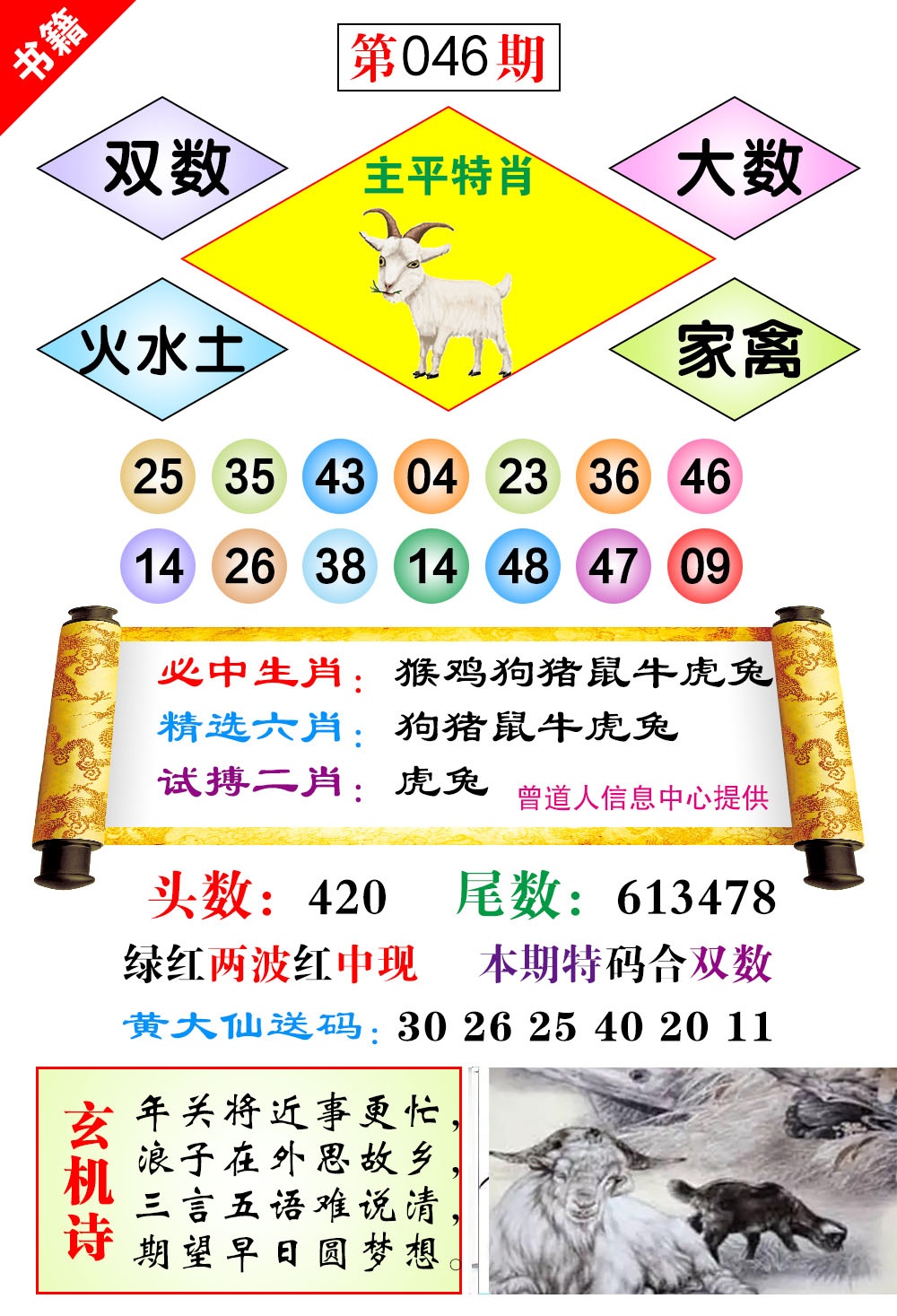 046期澳门济公十八码[图]