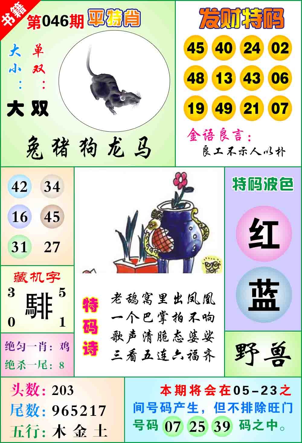046期澳门天王宝典[图]