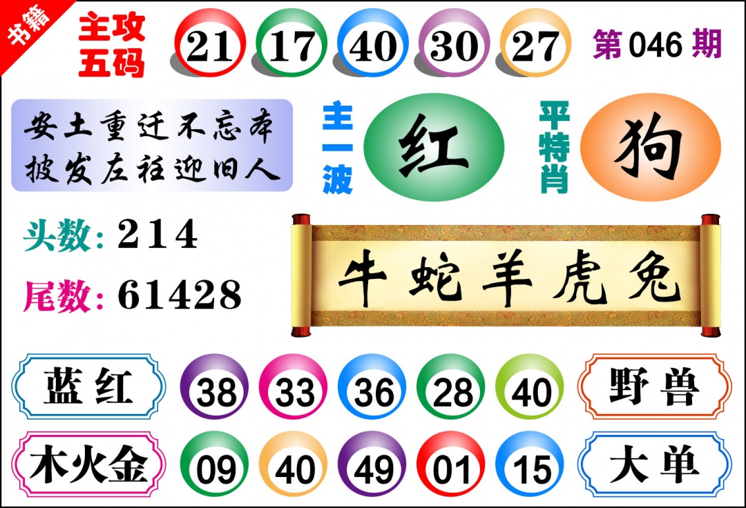 046期澳门主攻五码[图]