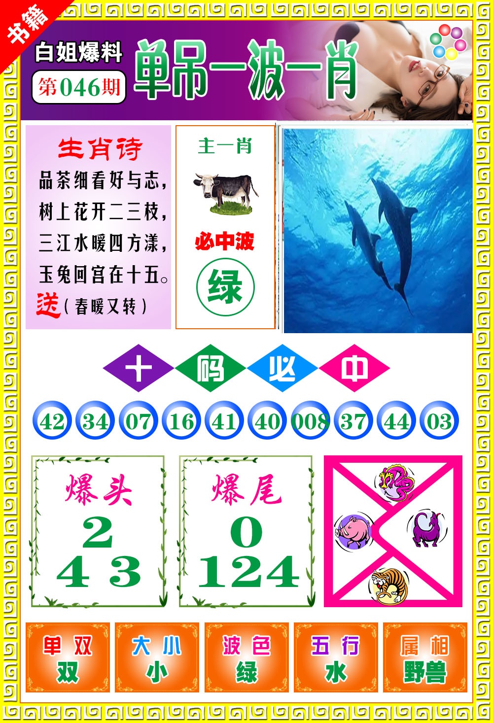 046期澳门白姐暴肖[图]