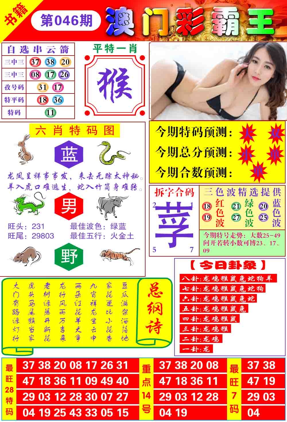 046期澳门彩霸王[图]