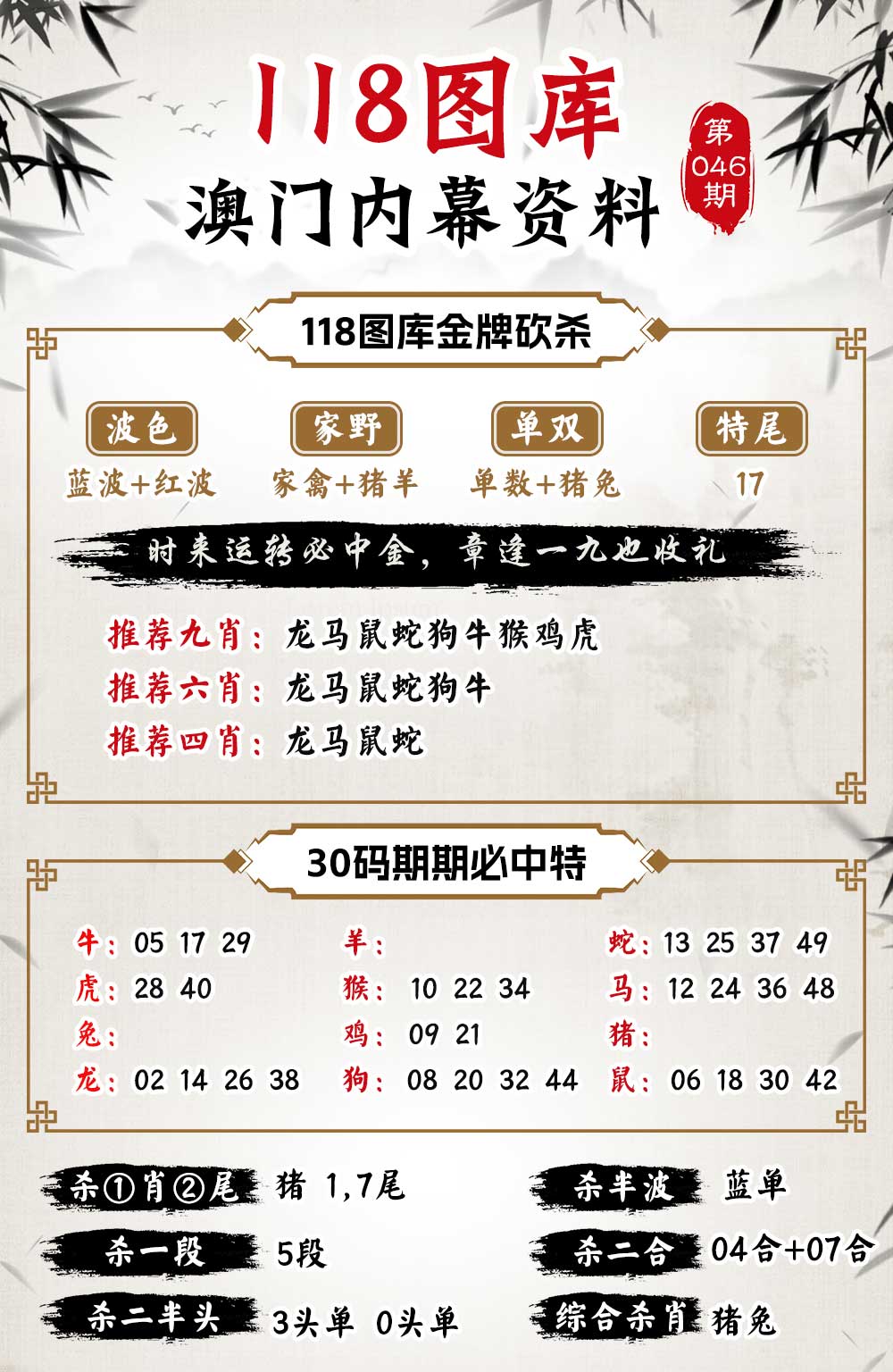 046期118内幕资料[图]